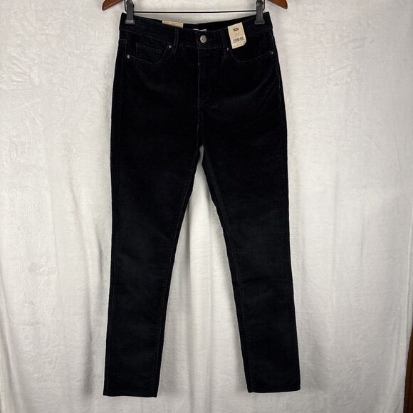 Levis Pants Women 29x30 Black Corduroy 311 Shaping Skinny Hypersoft Mid Rise NWT - Picture 1 of 7